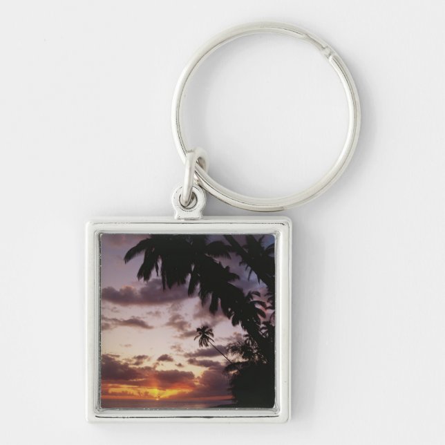 Palm Trees at sea Key Ring (Front)