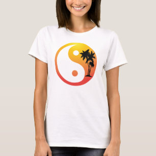Palm Trees at Sunset Yin Yang Spaghetti Tank