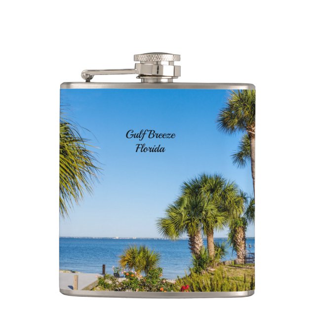 Palm Trees Bayside Morning Flask (Front)