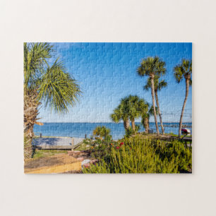 Palm Trees Bayside Morning Jigsaw Puzzle