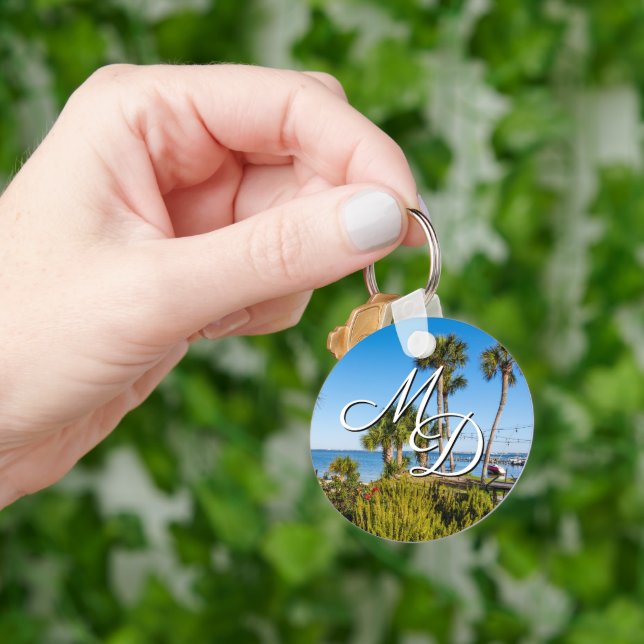 Palm Trees Bayside Morning Key Chain (Hand)