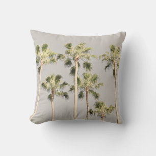 Palm Trees Beach Design 288 Pewter Green Colour Cushion