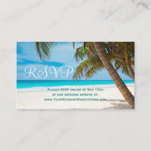 Palm Trees Beach Destination Wedding RSVP Cards
