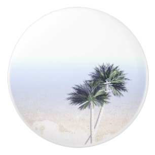 Palm Trees Beach Ocean Tropical Nautical Anchor Ceramic Knob