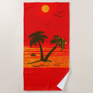 Palm Trees Beach! Orange Beach Towel