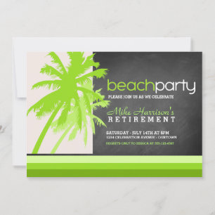Palm Trees Beach Party Invitations