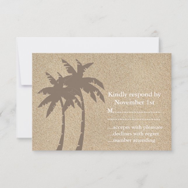 Palm Trees & Beach Sand RSVP Card (Front)
