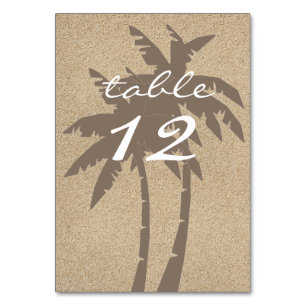 Palm Trees & Beach Sand Table Number