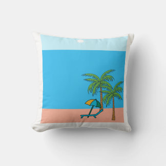  Palm Trees Beach Scene Square Throw Pillow – Coas