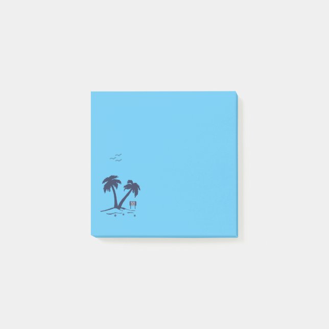 Palm Trees Beach Sky Blue Post-it Notes (Front)