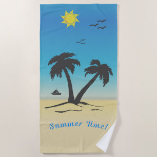 Palm Trees Beach Summer Time! B Beach Towel