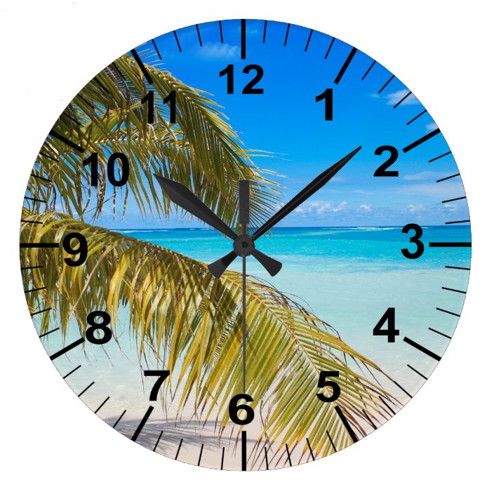 Palm Trees Beach Theme Wall Clock