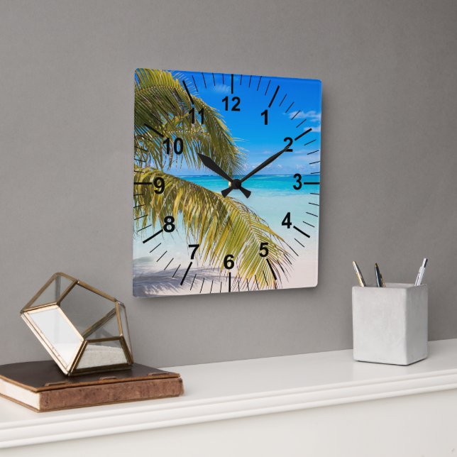 Palm Trees Beach Theme Wall Clock (Office)