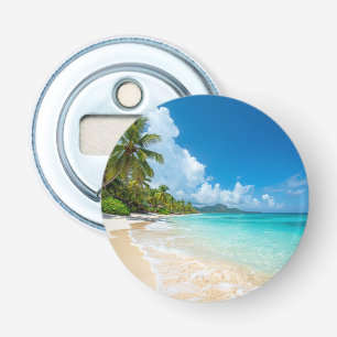 Palm Trees Beach Tropical Ocean Bottle Opener