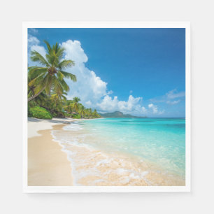 Palm Trees Beach Tropical Ocean Napkin