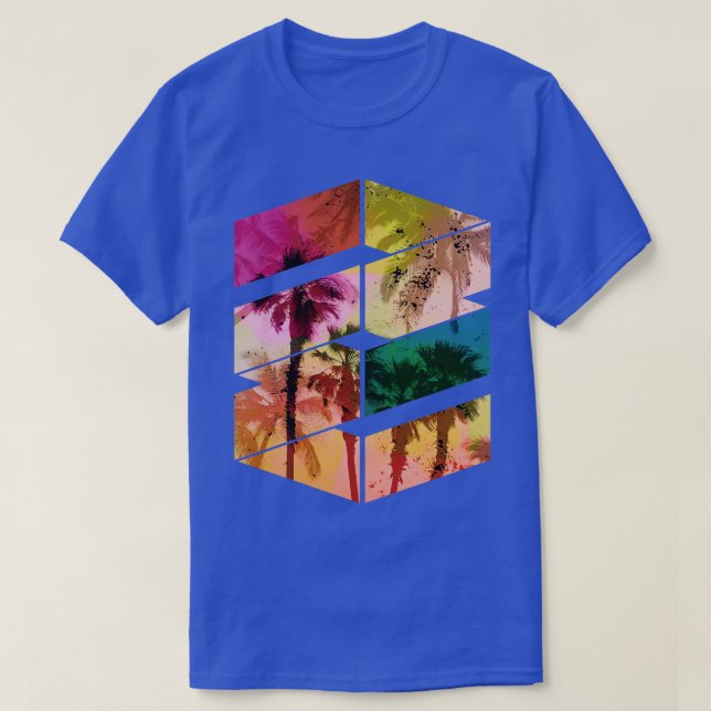Palm Trees Beachy Tropical Surf T-Shirt (Design Front)
