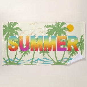 Palm Trees Beautiful Summer Beach Towel