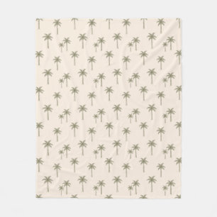 Palm Trees Boho Coastal Farmhouse Bohemian Fleece Blanket