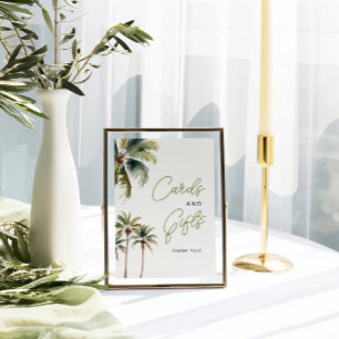 Palm Trees Bridal Shower Cards And Gifts Poster