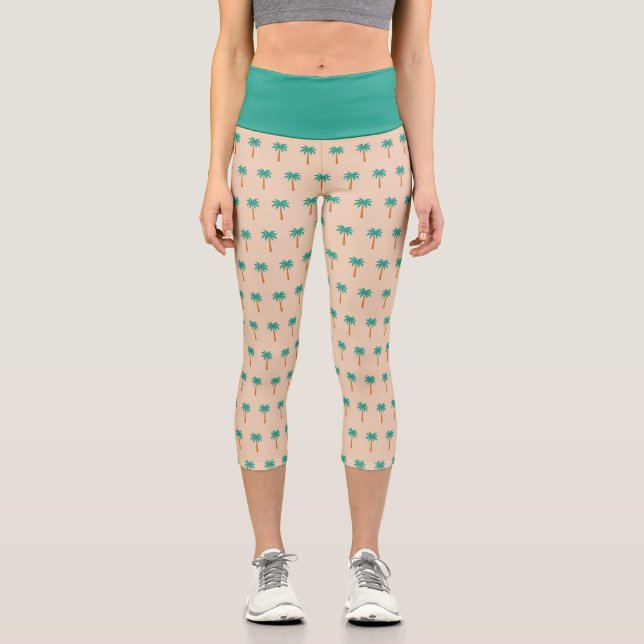 Palm Trees Capri Leggings (Front)