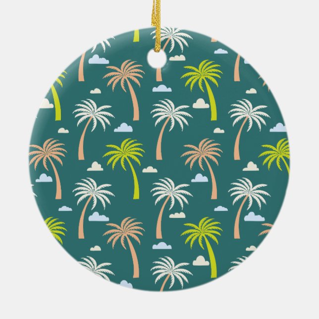 Palm Trees Ceramic Ornament (Back)