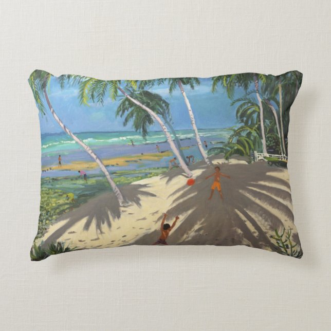 Palm trees Clovelly beach Barbados 2013 Decorative Cushion (Front)