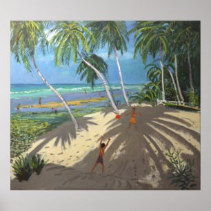 Palm trees Clovelly beach Barbados 2013 Poster