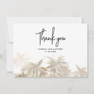 Palm Trees Coastal Hand-Lettered Wedding Thank You