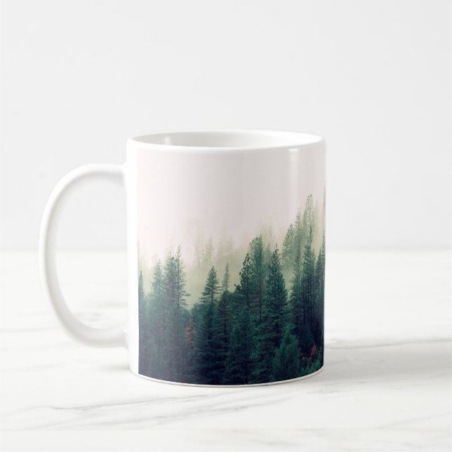 PALM TREES COVERED WITH FOG COFFEE MUG (Left)