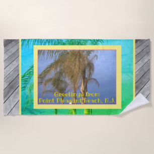 Palm Trees Deck Boards N.J. Beach Towel