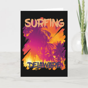 Palm Trees Delaware Vacation Beach Ocean Card