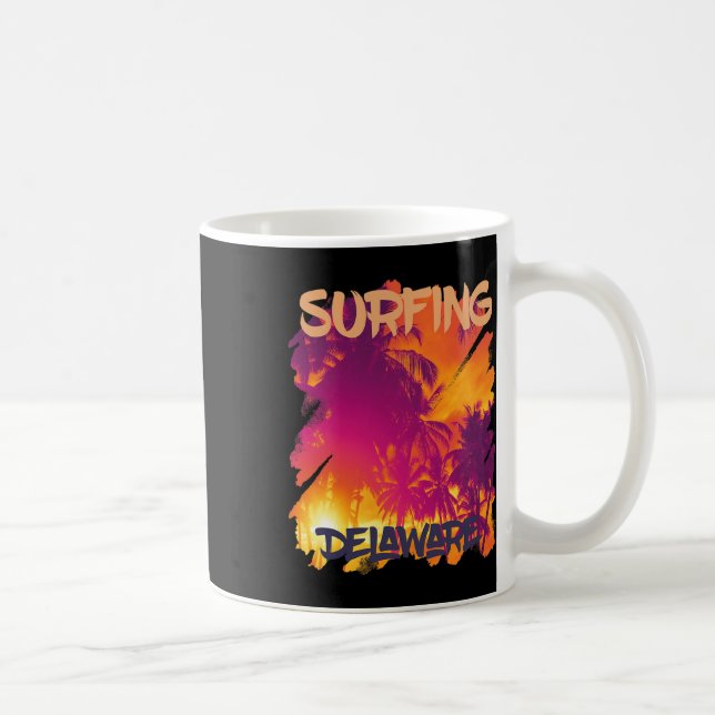 Palm Trees Delaware Vacation Beach Ocean  Coffee Mug (Right)