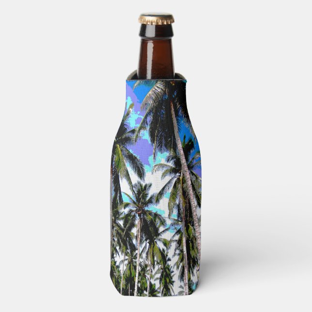 Palm Trees Design Tropical Bottle Cooler (Bottle Front)