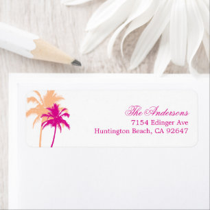Palm Trees Destination Wedding Return Address Label