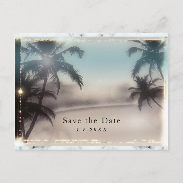 Palm Trees Elegant Tropical Beach Invitation (Front)