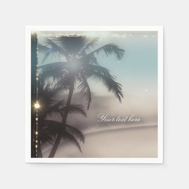 Palm Trees Elegant Tropical Beach Party Napkin (Front)