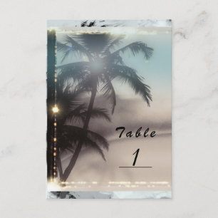 Palm Trees Elegant Tropical Beach Table Number