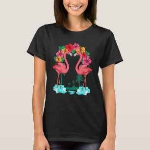 Palm Trees Exotic Bird Animal Tropical Flowers Fla T-Shirt
