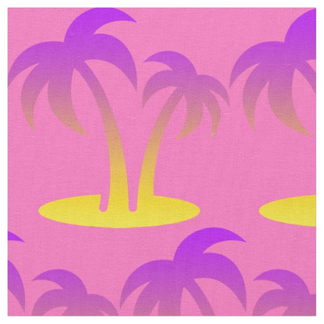 Palm Trees Fabric,pink Fabric (Close Up)