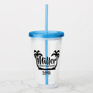 Palm Trees Family Vacation Acrylic Tumbler