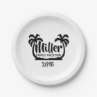 Palm Trees Family Vacation Paper Plate