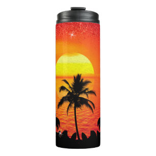 Palm Trees & Fiery Sky  Thermal Tumbler