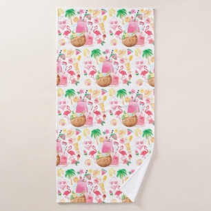 Palm Trees & Flamingos Beach Lover Bath Towel