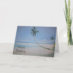 Palm Trees Happy Birthday Card