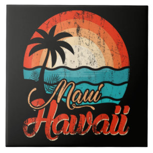Palm Trees Hawaiian Beach Ceramic Tile