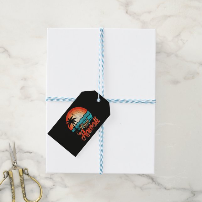 Palm Trees Hawaiian Beach Gift Tags (With Twine)