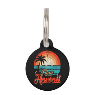 Palm Trees Hawaiian Beach Pet Tag