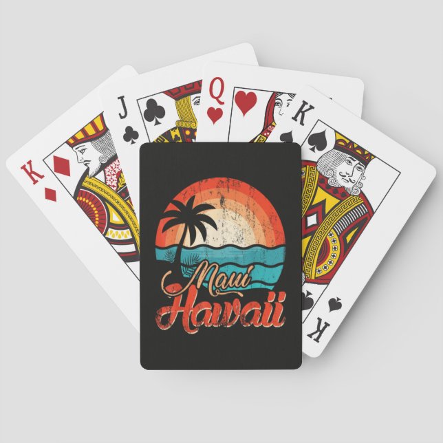 Palm Trees Hawaiian Beach Playing Cards (Back)