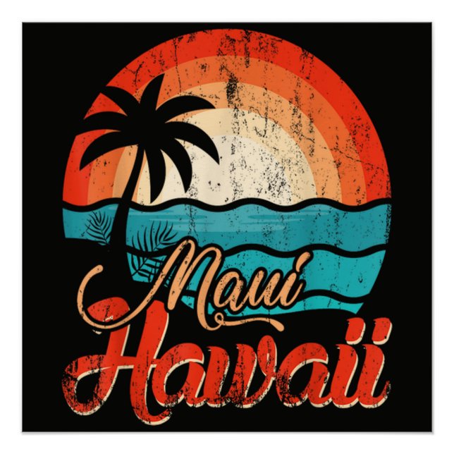 Palm Trees Hawaiian Beach Poster (Front)