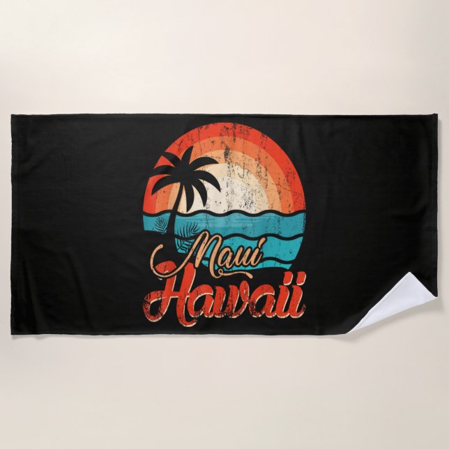 Palm Trees Hawaiian Beach Towel (Front)